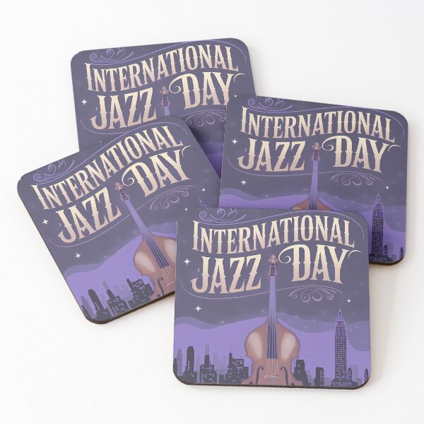 Item preview, Retro Double Bass Skyline - International Jazz Day designed and sold by Art-Arcade6.