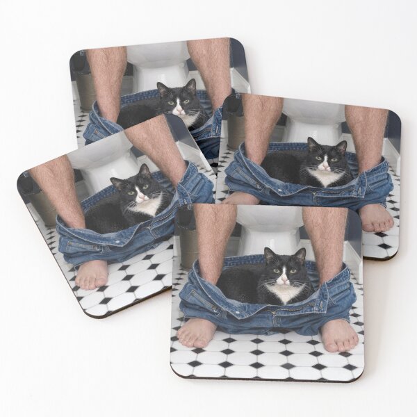 Item preview, Cat Resting in a Man's Blue Jeans designed and sold by Maria Dryfhout.