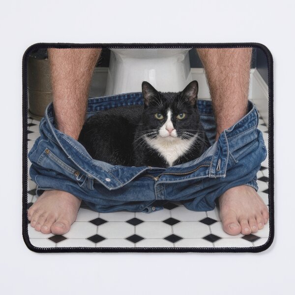 Item preview, Cat Resting in a Man's Blue Jeans designed and sold by Maria Dryfhout.