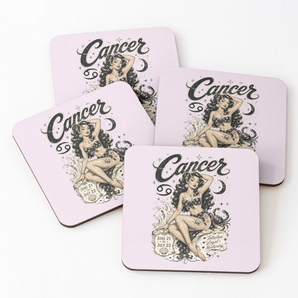 Item preview, Cancer Zodiac Mermaid Pin-Up Design | Vintage Astrology Horoscope Gift for Cancer designed and sold by TheStephanieRome.