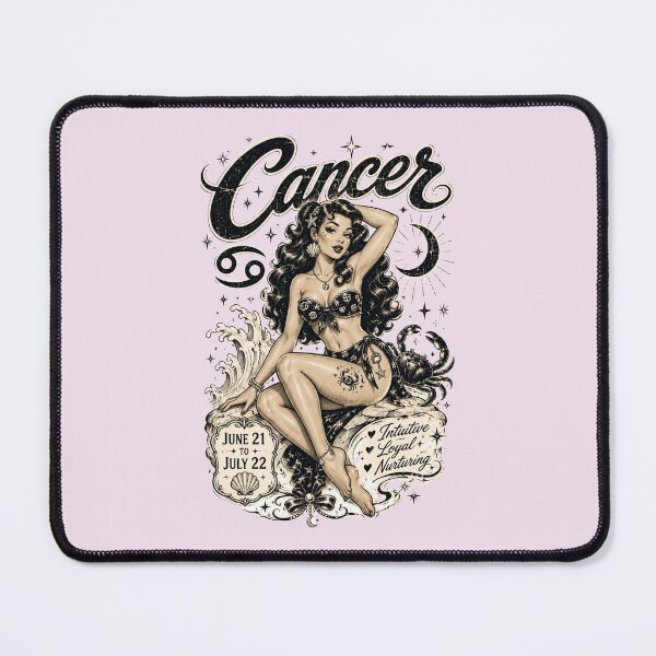Item preview, Cancer Zodiac Mermaid Pin-Up Design | Vintage Astrology Horoscope Gift for Cancer designed and sold by TheStephanieRome.