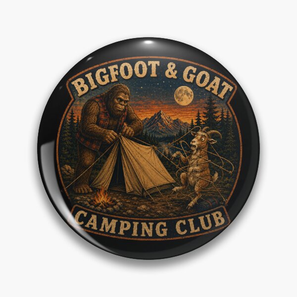 Item preview, Bigfoot & Goat Camping Club – Tent Trouble designed and sold by NicheBloom.