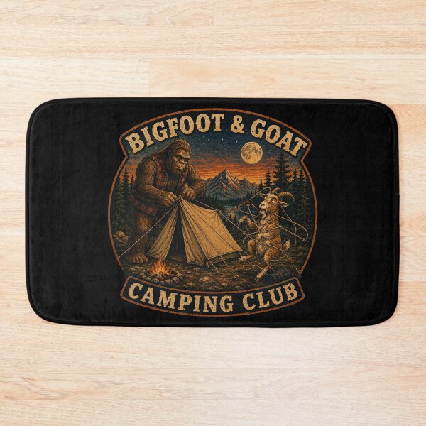Item preview, Bigfoot & Goat Camping Club – Tent Trouble designed and sold by NicheBloom.