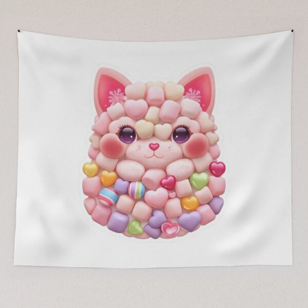Item preview, Marshmallow Cat Kawaii Sticker designed and sold by Stylestickers55.