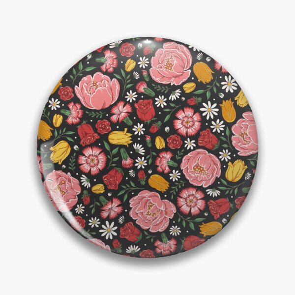 Item preview, Romantic Cottage Garden Floral – Peonies, Roses & Spring Blooms (Black) designed and sold by vaner-vaner.