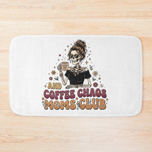 Item preview, Coffee Chaos Moms Club Skeleton Mom Floral Retro Lettering designed and sold by DariaOltes.