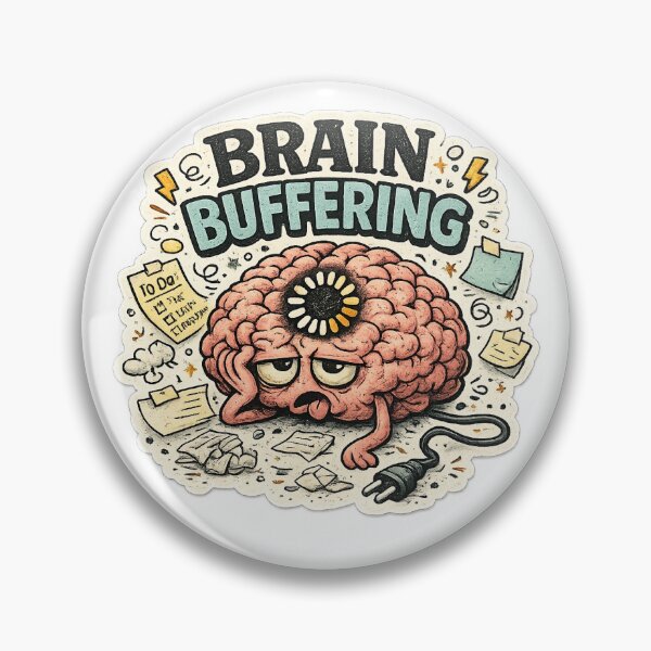 Item preview, Brain Buffering Funny Mental Overload Sticker designed and sold by WestonStudio.