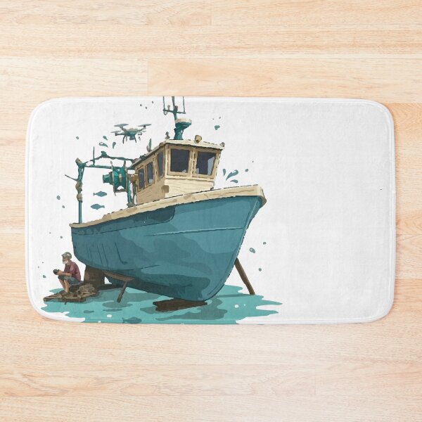 Artikelvorschau, Drohnenpilot, Fischerboot, Berufsfischer, Kunst entworfen und verkauft von AMOZUnique.