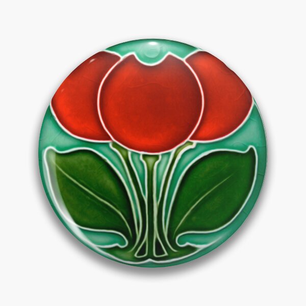 Item preview, Vintage Art Nouveau tile : tulips designed and sold by ImageMagic2024.