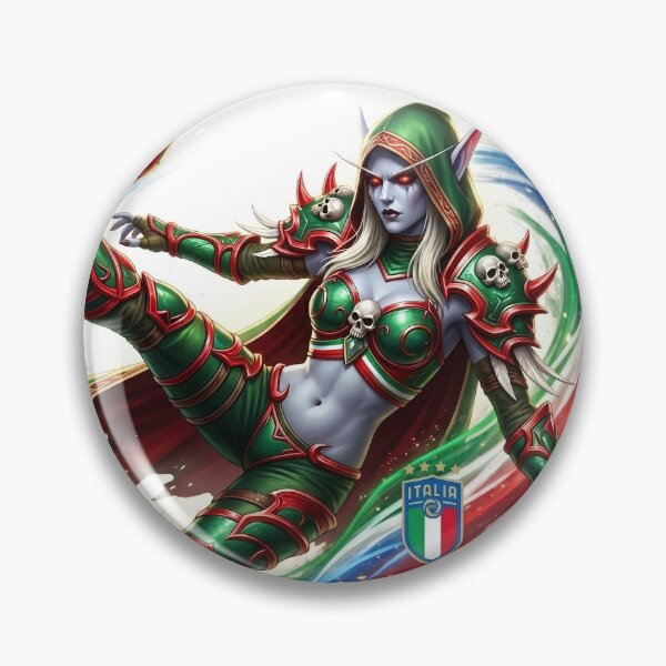 Item preview, Sylvanas Windrunner Italy Football Jersey - Banshee Queen Soccer Emblem V1 designed and sold by InspirAI.