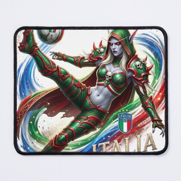 Item preview, Sylvanas Windrunner Italy Football Jersey - Banshee Queen Soccer Emblem V1 designed and sold by InspirAI.