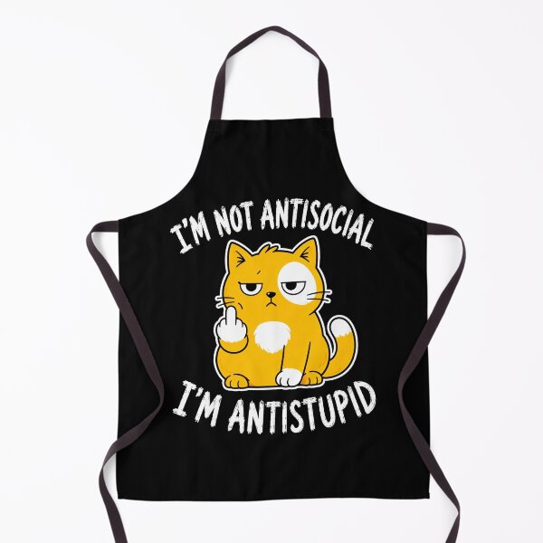 Item preview, I'm Not Antisocial I'm Antistupid Funny Rude Cat Sarcasm T-Shirt designed and sold by ArcaneArtistry.