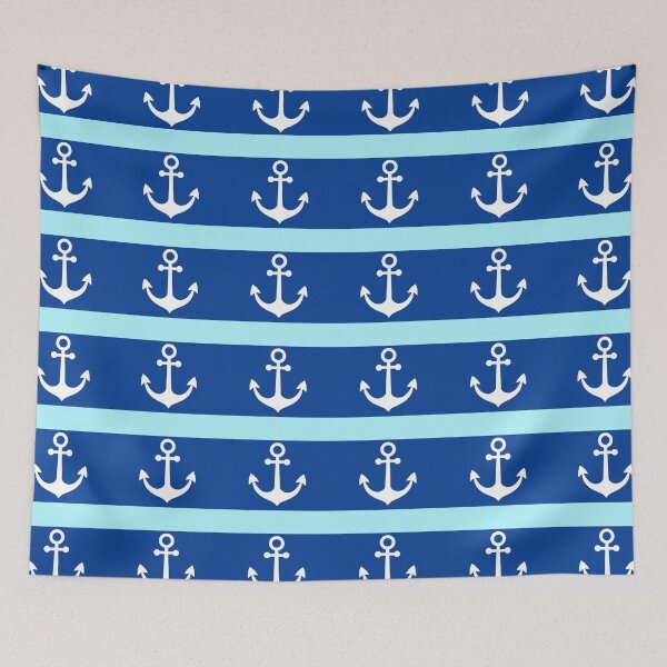 Aperçu de l'œuvre Motif ancre bleu roi et bleu clair – Style nautique créée et vendue par LMDIGITAL6.