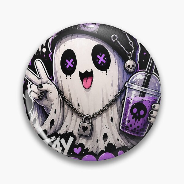 Item preview, Cute Gothic Ghost Reaper Sticker | Kawaii Spooky Purple Aesthetic | Too Cute to Haunt designed and sold by NorthernDk_art .