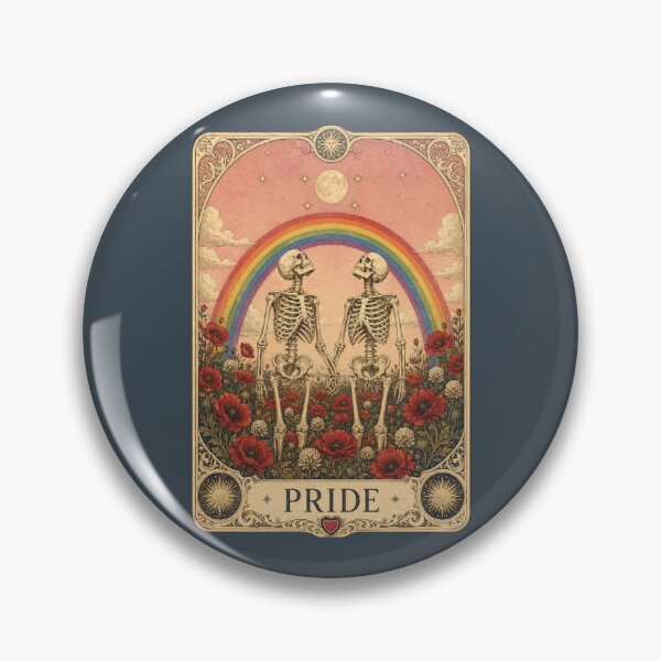 Item preview, Vintage Tarot Card Pride Skeleton Lovers Rainbow designed and sold by bosamji.