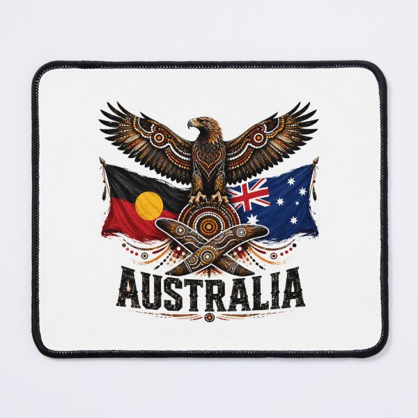 Item preview, Proud Australia – Aboriginal-Inspired Flag and Map Design designed and sold by Holiday-Hunter.