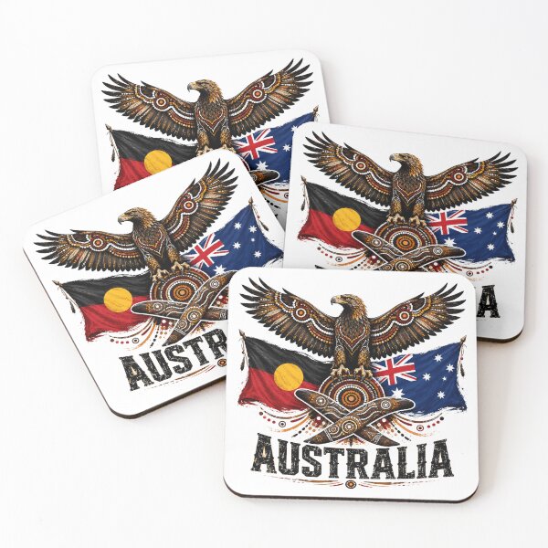 Item preview, Proud Australia – Aboriginal-Inspired Flag and Map Design designed and sold by Holiday-Hunter.