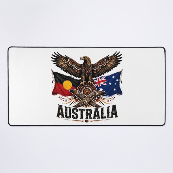 Item preview, Proud Australia – Aboriginal-Inspired Flag and Map Design designed and sold by Holiday-Hunter.
