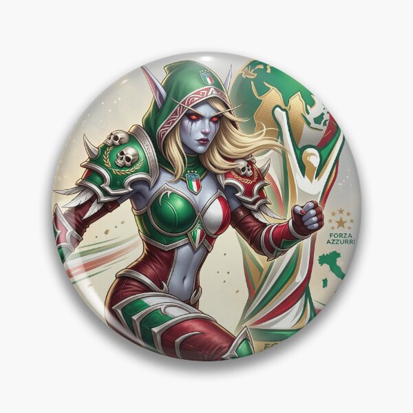 Item preview, Sylvanas Windrunner Italy Football Jersey - Banshee Queen Soccer Emblem V2 designed and sold by InspirAI.