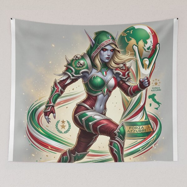 Item preview, Sylvanas Windrunner Italy Football Jersey - Banshee Queen Soccer Emblem V2 designed and sold by InspirAI.