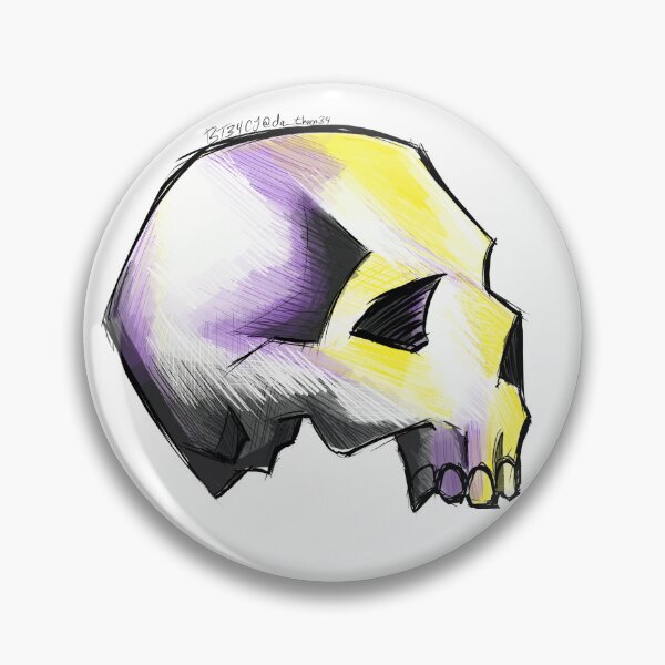Item preview, PRIDE SKULL - NONBINARY designed and sold by ThornsCorner.