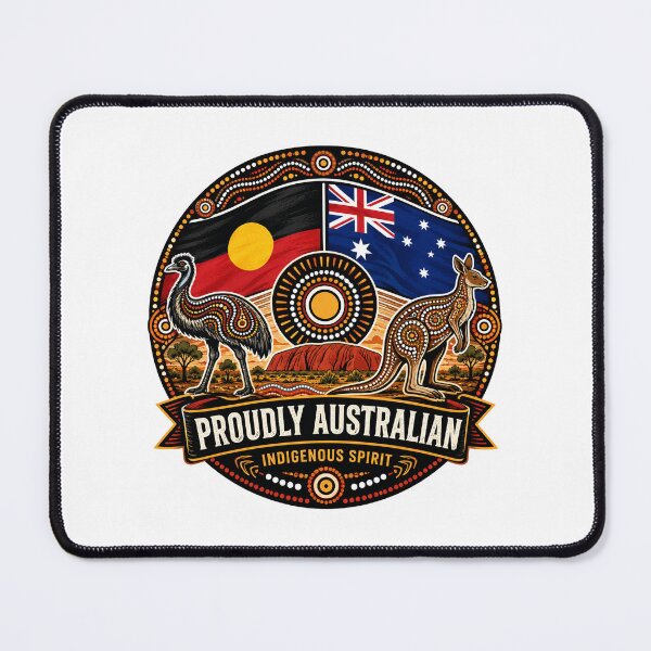 Item preview, Australia Spirit – Aboriginal-Inspired Flag Map Artwork designed and sold by Holiday-Hunter.