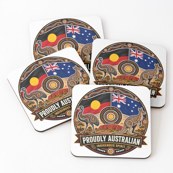 Item preview, Australia Spirit – Aboriginal-Inspired Flag Map Artwork designed and sold by Holiday-Hunter.