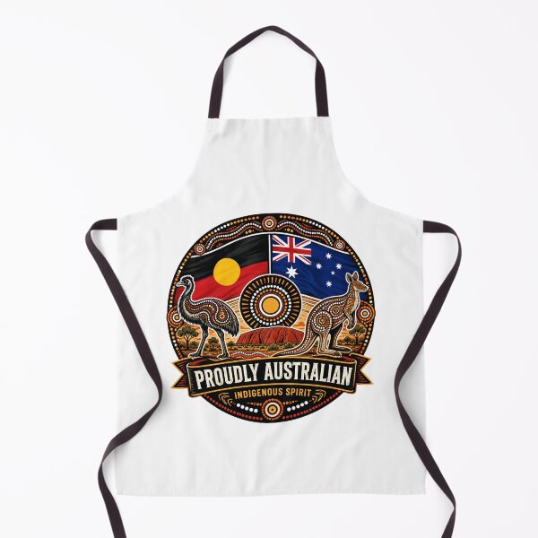 Item preview, Australia Spirit – Aboriginal-Inspired Flag Map Artwork designed and sold by Holiday-Hunter.