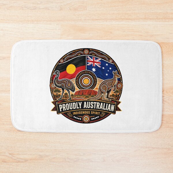 Item preview, Australia Spirit – Aboriginal-Inspired Flag Map Artwork designed and sold by Holiday-Hunter.
