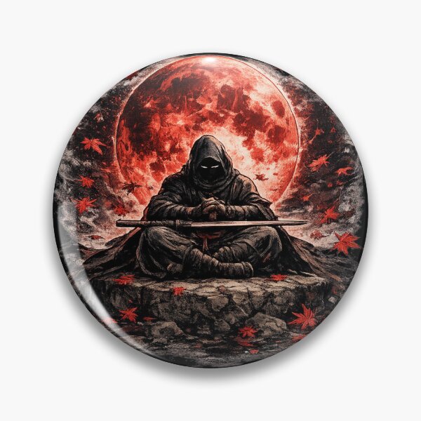 Item preview, Blood Moon Ronin Ninja Samurai Meditation designed and sold by MagicMakerPh⭐⭐⭐⭐⭐.