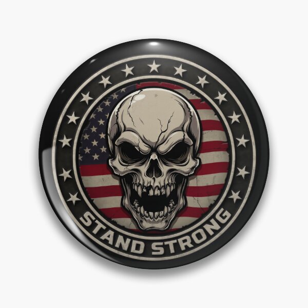 Item preview, Stand Strong Skull Flag Emblem designed and sold by OldGloryForge.