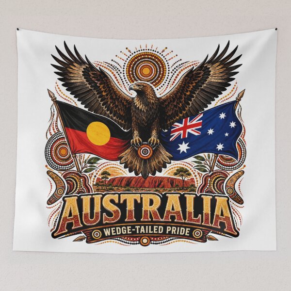 Item preview, Spirit of the Land – Aboriginal-Inspired Australia Map Design designed and sold by Holiday-Hunter.