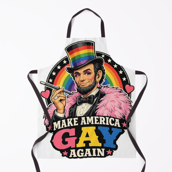 Item preview, Make America Gay Again T-Shirt LGBTQ Rainbow Lincoln Funny Pride Retro Graphic Tee designed and sold by ToastDesign.
