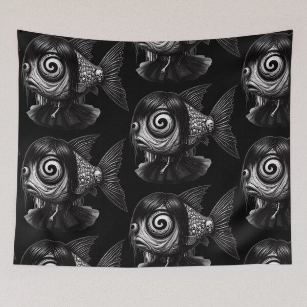 Item preview, Siren of Uzumaki Spiral Eye Fish Goth with Skull Scales designed and sold by LujziWorld.