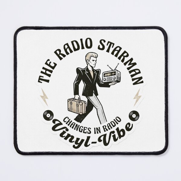 Item preview, Retro Glam Rock Radio Voyager Emblem designed and sold by Vinyl-Vibe.