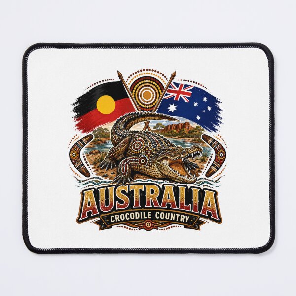 Item preview, Australia Connected – Aboriginal-Inspired Map and Flag Design designed and sold by Holiday-Hunter.
