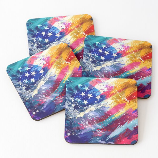 Item preview, Abstract American Flag Brushstroke Patriotic Art designed and sold by LiveLearnCreate.