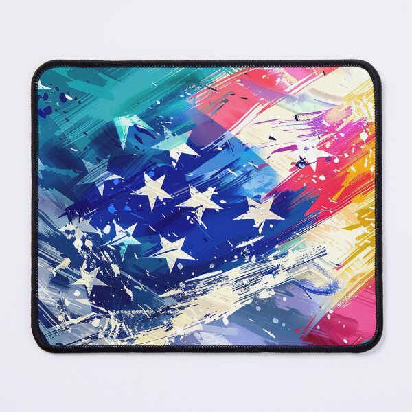 Item preview, Abstract American Flag Brushstroke Patriotic Art designed and sold by LiveLearnCreate.