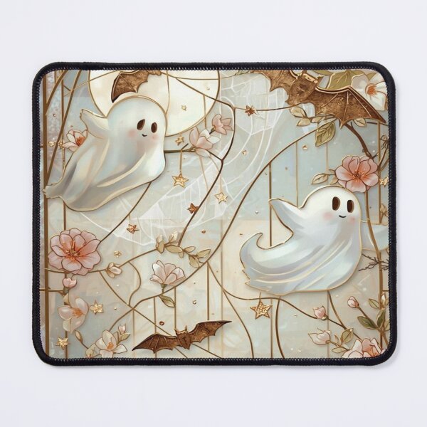 Item preview, Halloween Stained Glass Ghosts and Floral Skeleton designed and sold by BriSher.