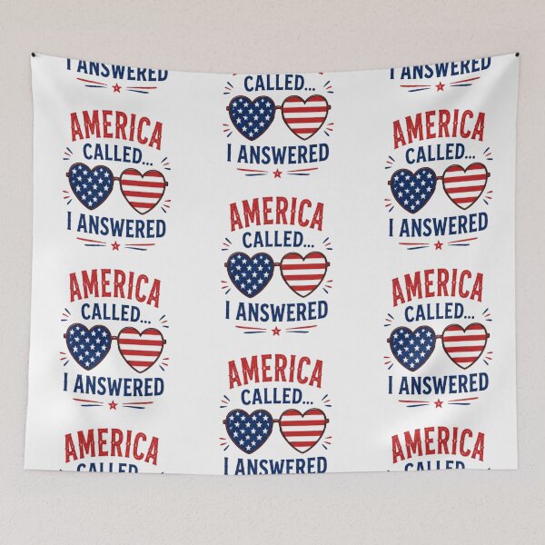 Item preview, America called...I answered- Stars and stripes design designed and sold by RahRahsCreation.