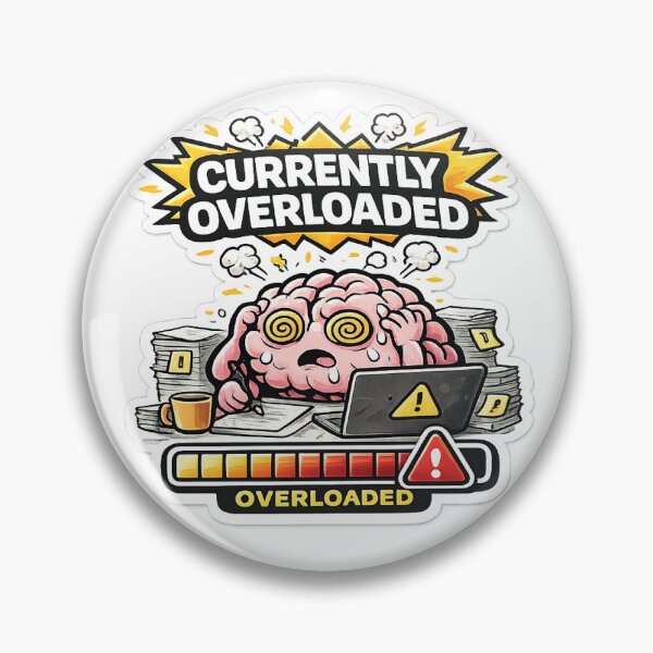 Item preview, Currently Overloaded Funny Brain Sticker designed and sold by WestonStudio.