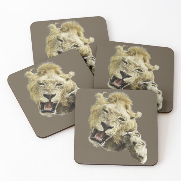 Item preview, Lion wildlife head, paw, open mouth face designed and sold by MYTOPSHELF.