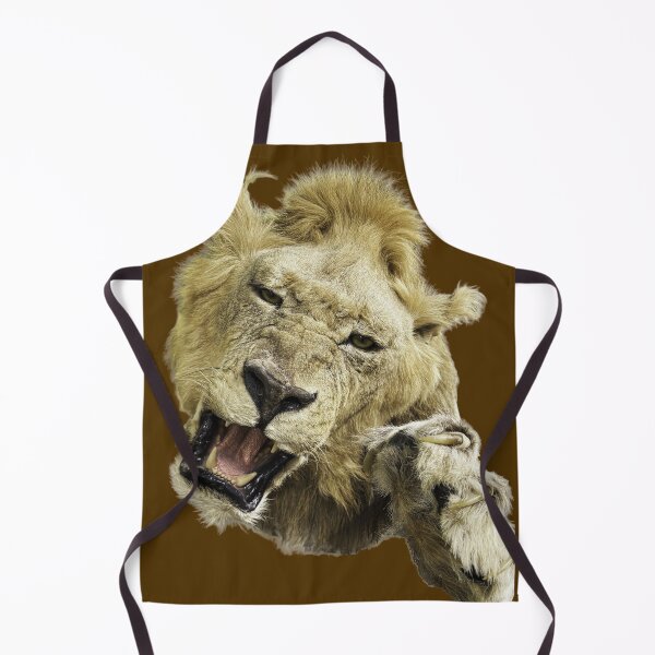 Item preview, Lion wildlife head, paw, open mouth face designed and sold by MYTOPSHELF.