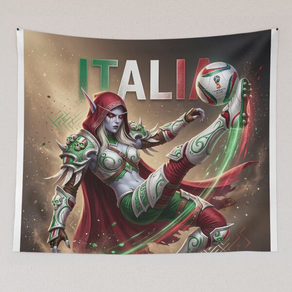 Item preview, Sylvanas Windrunner Italy Football Jersey - Banshee Queen Soccer Emblem V3 designed and sold by InspirAI.