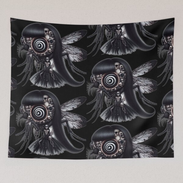 Item preview, Cosmic Fly Monster with Hypnotic Eye and Gothic Fairy Doll designed and sold by LujziWorld.
