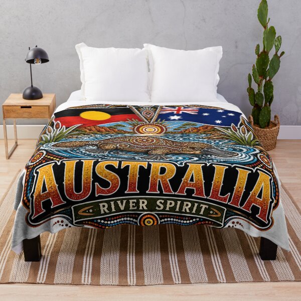 Item preview, Australia Country Spirit – Aboriginal-Inspired Map Artwork designed and sold by Holiday-Hunter.