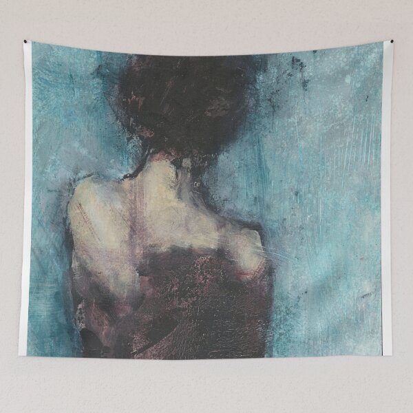Item preview, Abstract Female Figure Painting Burgandy Blue designed and sold by BuckaBaby.