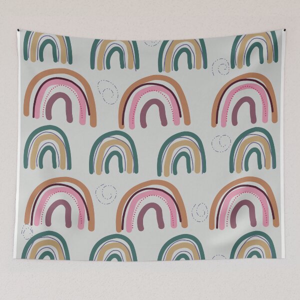 Item preview, Boho Rainbow Pattern - Earthy Tones Modern Abstract Art designed and sold by  Boho Vibes Studio.