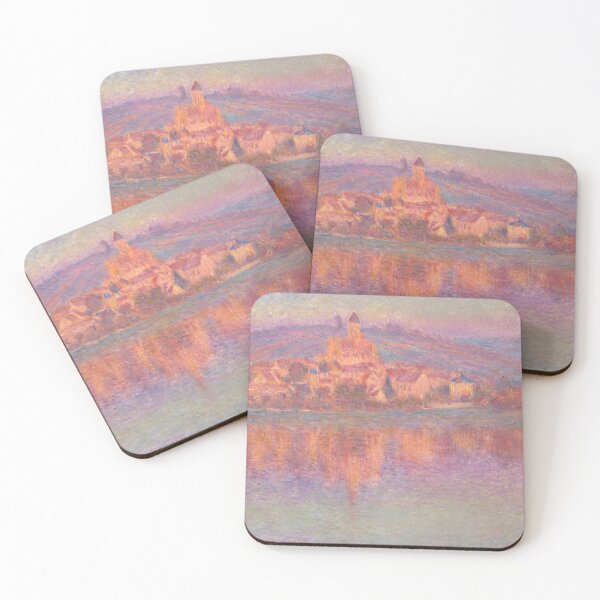 Item preview, Pink Sunset Village Reflected on River designed and sold by artofuniverse.