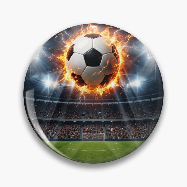 Item preview, Flaming Soccer Ball In Stadium designed and sold by KI-Kunstwerk.